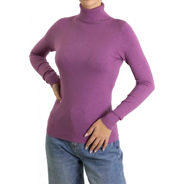 Maglia collo alto tinta unita 